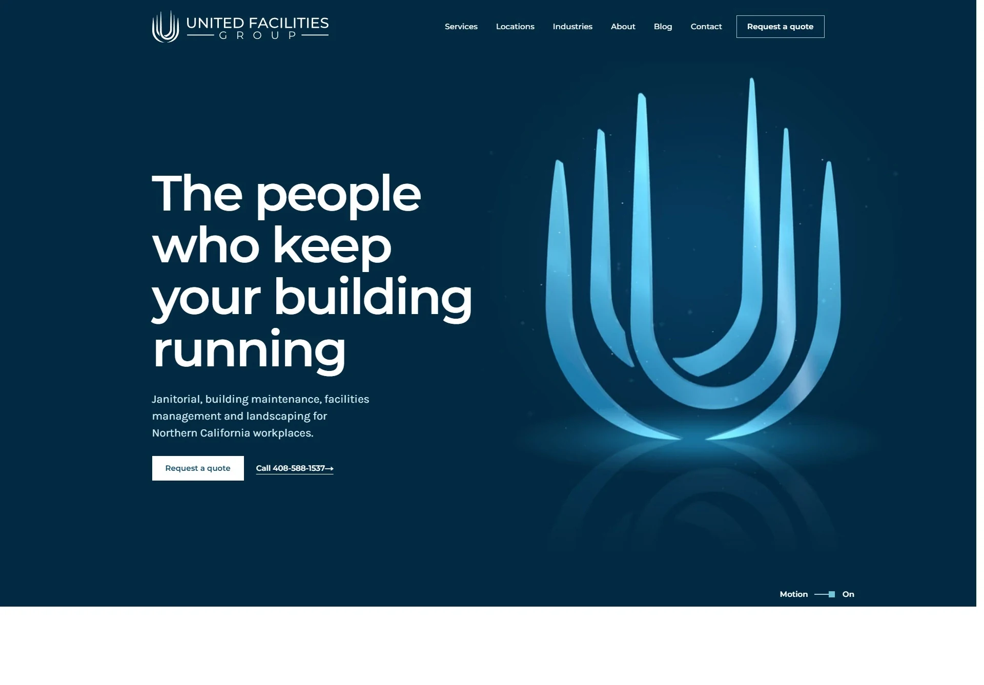 The UFG Works website after the Brandcore redesign